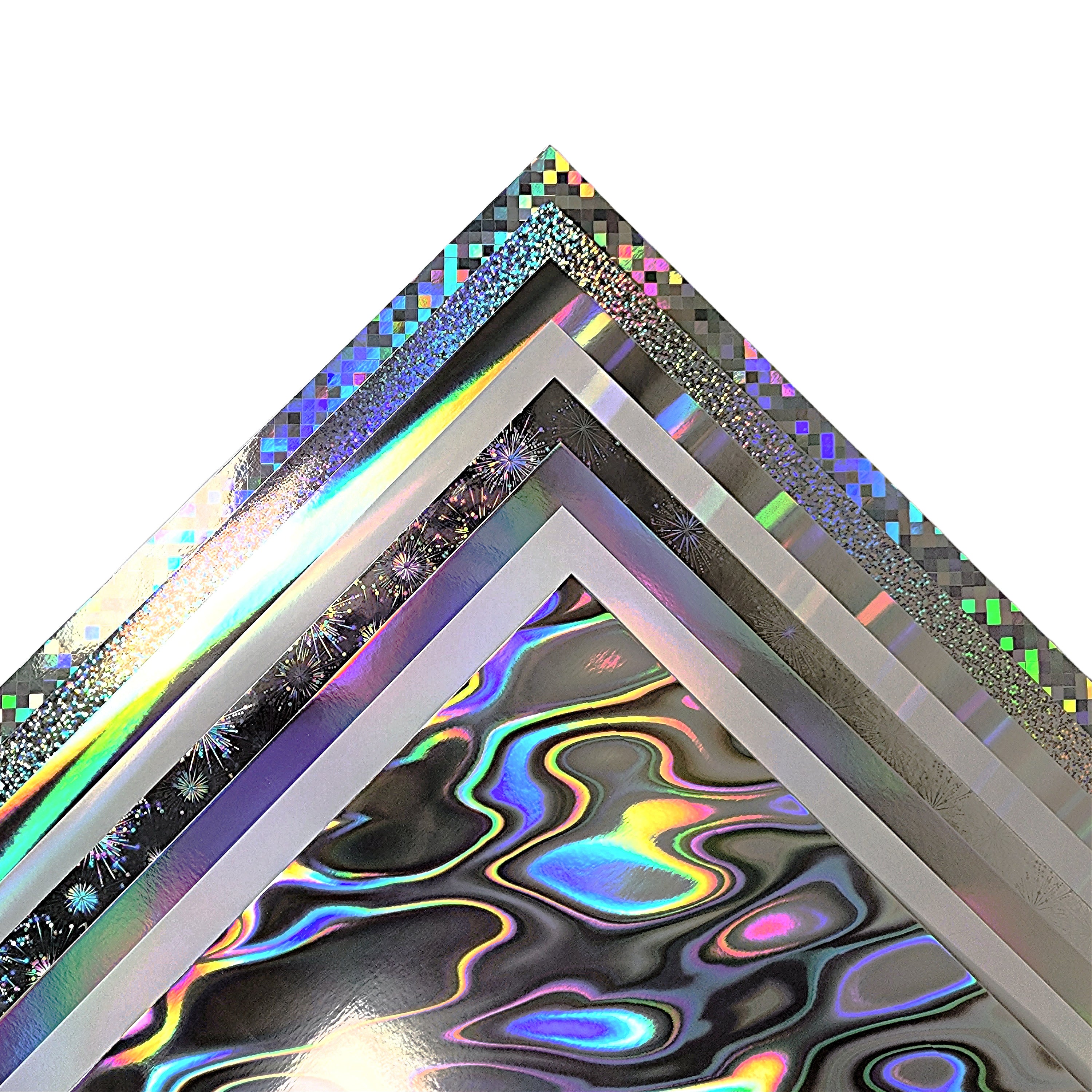 RAINBOW HOLOGRAHIC Foil Board - 12x12 Bazzill Specialty Cardstock