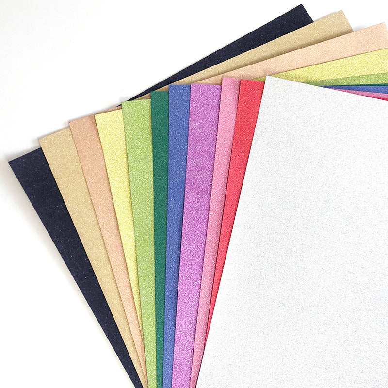 Crafts Glitter Cardstock Paper Pad,No-Shed Shimmer Glitter Paper,Assorted  Glitter Paper Pad 12 Sheets 300GSM 12 *12 Size(Mix)