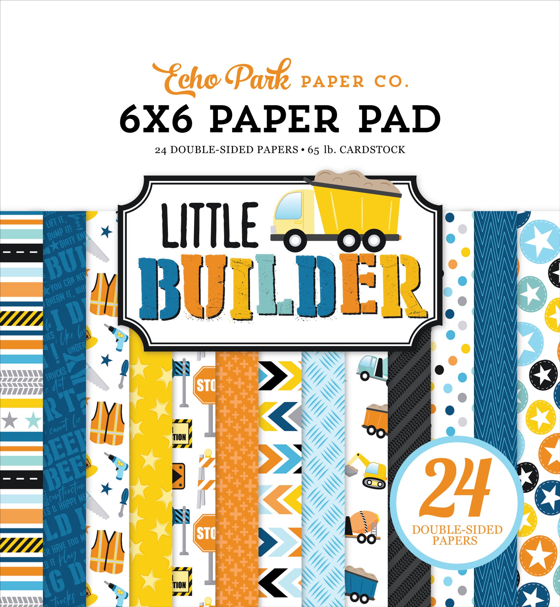 Little Builder 6x6 Paper Pad - Echo Park – The 12x12 Cardstock Shop