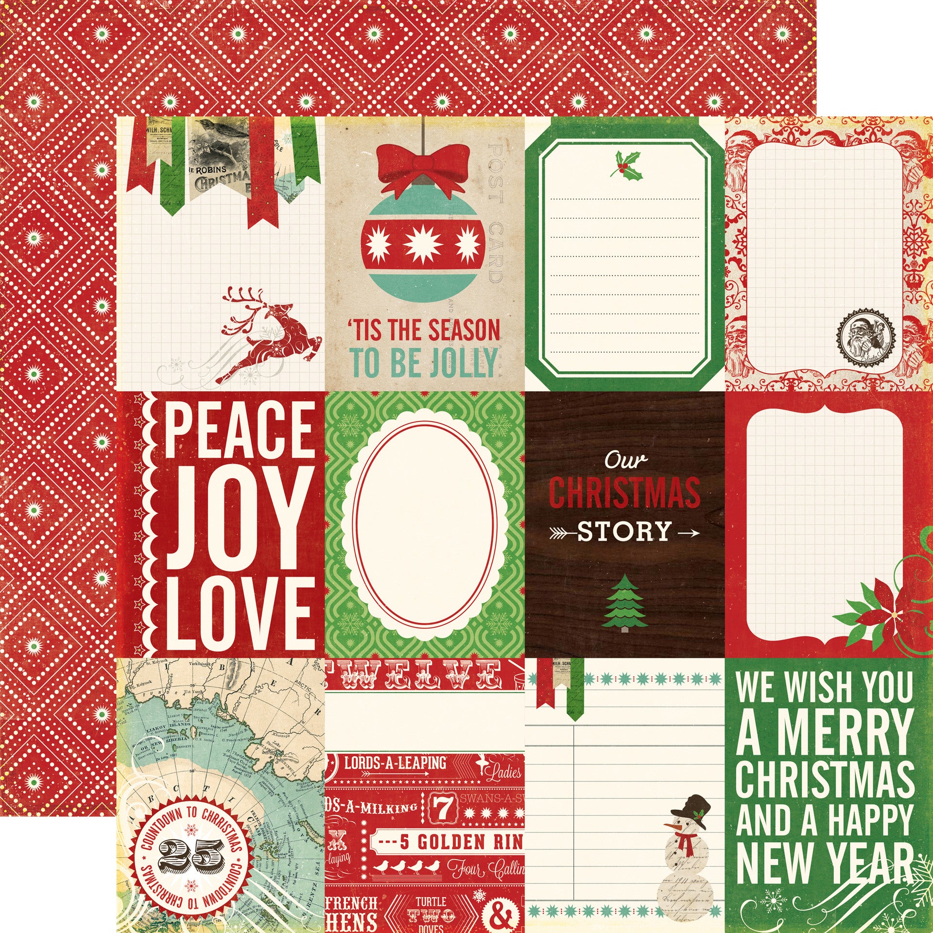 Christmas Time: 4x6 Journaling Cards 12x12 Patterned Paper