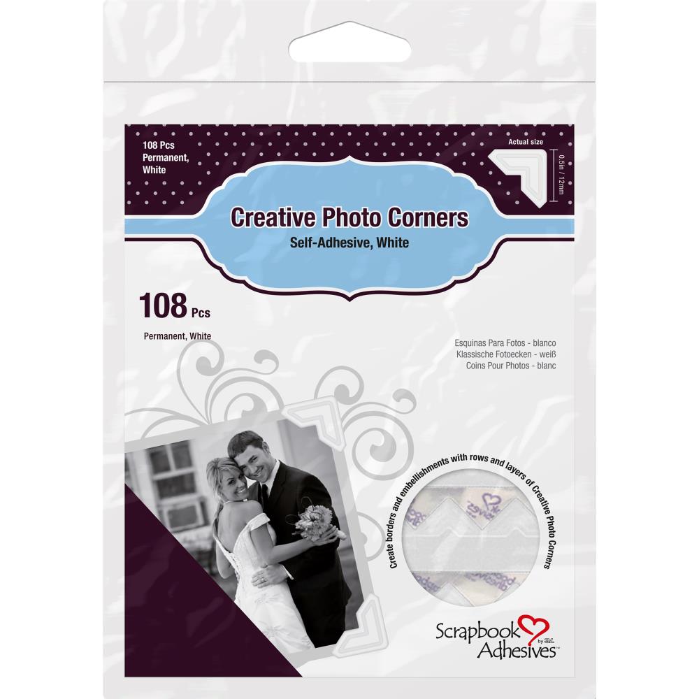 Scrapbook Adhesives Paper Photo Corners Self Adhesive 108 Pk Silver