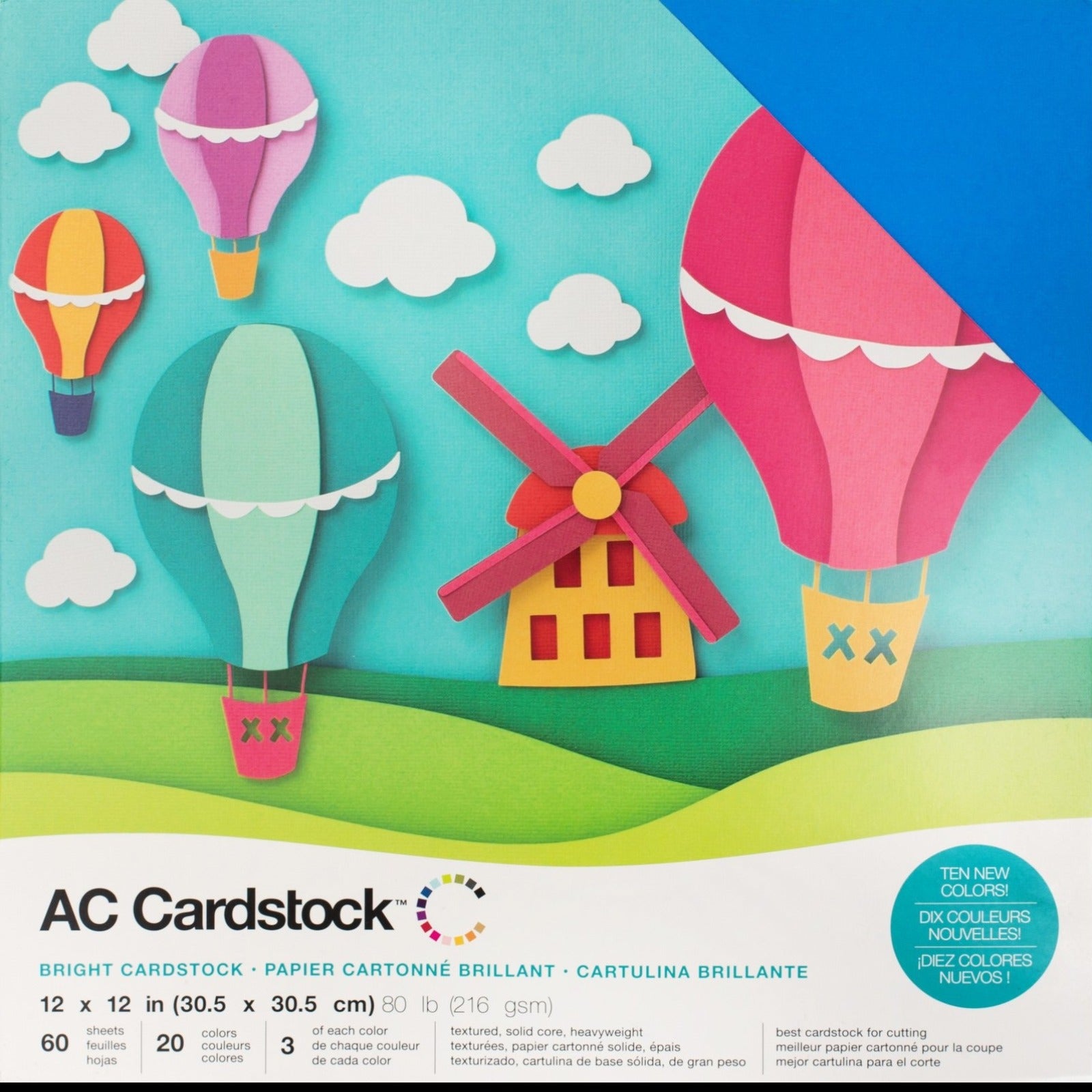 Printworks Bright Cardstock 65 lb 4 Assorted Bright Colors FSC Certified  Perfect for School and Craft