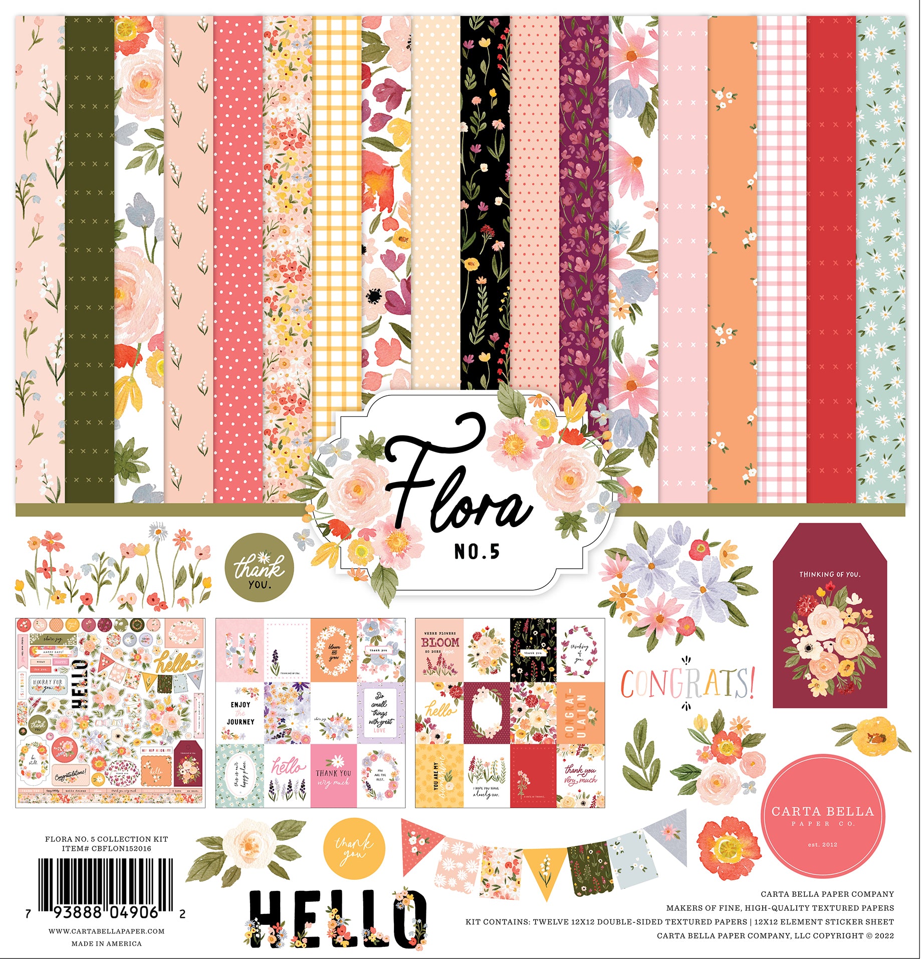 Carta Bella Collection Kit 12X12-Joyful Christmas Flora - 691835230511