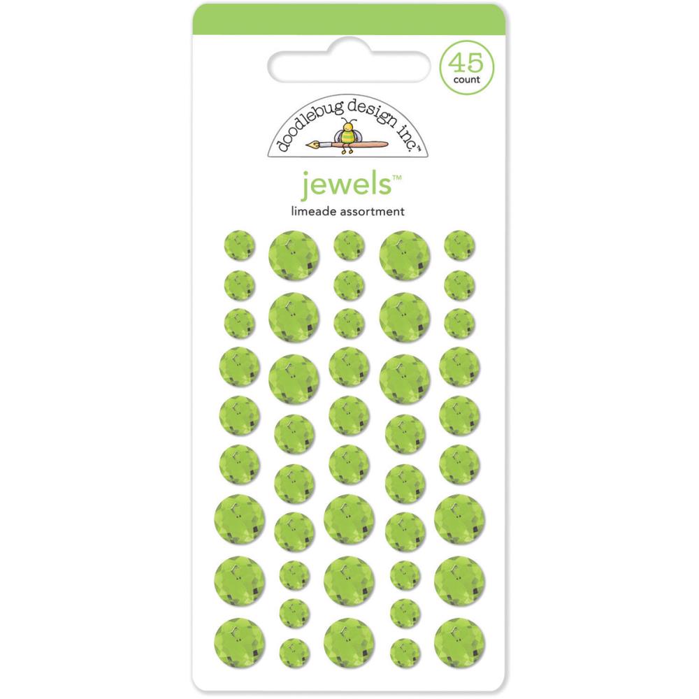 Doodlebug Adhesive Jewels 6mm, 8mm & 10mm 45/Pkg-Limeade