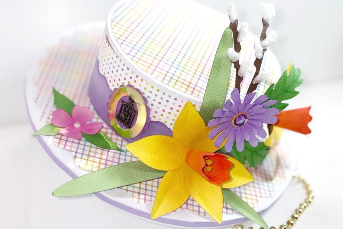 Adorable Cardstock Easter Hat Made With Scrapbook Paper