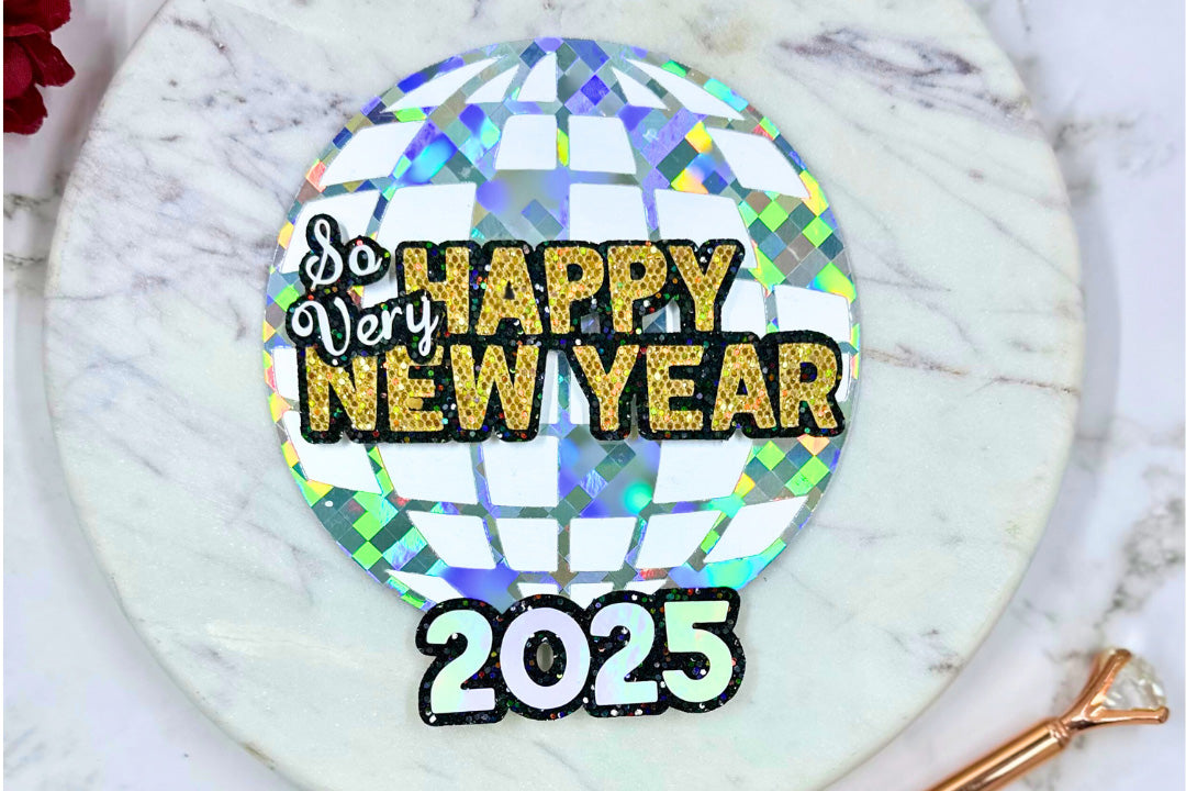 New Year's Day Disco Ball Shaped Card