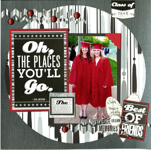 Graduations scrapbook page"Oh the Places You'll Go""