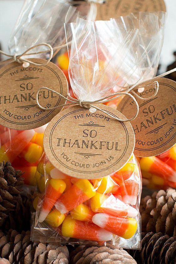 Thanksgiving "So Thankful" party favor or place card favor.