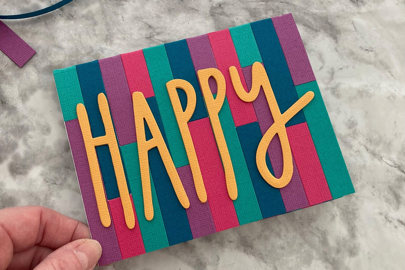 Fun Fold Birthday Card Idea Handmade With Cardstock Strips