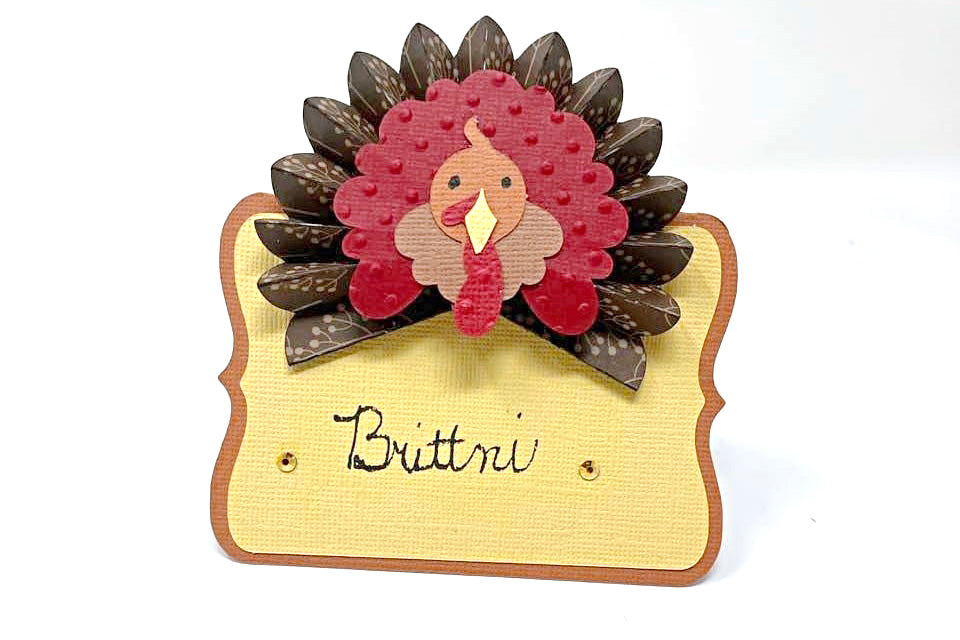 Turkey Thanksgiving Place Card Made Of Cardstock