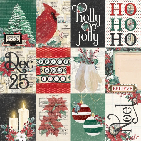 SIMPLE VINTAGE 'TIS THE SEASON 3x4 ELEMENTS - 12x12 Double-Sided Patterned Paper - Simple Stories