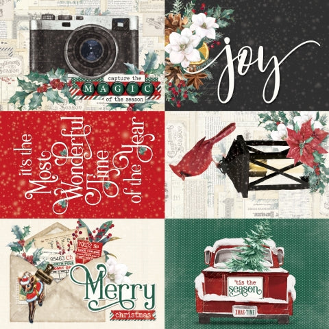 SIMPLE VINTAGE 'TIS THE SEASON 4X6 ELEMENTS - 12x12 Double-Sided Patterned Paper - Simple Stories