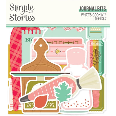 What's Cookin' Journal Bits Die Cut Cardstock Pack. Pack includes 29 different die-cut shapes ready to embellish any project. 