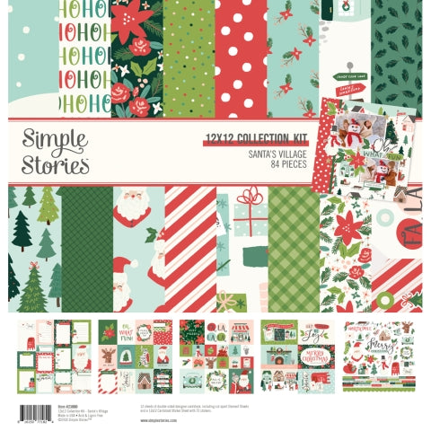 Santa's Village Collection Kit includes 12 sheets of double-sided 12x12 Designer Cardstock, including cut apart Journal, Tags, and Element Sheets, and a 12x12 Cardstock Sticker Sheet (72).
