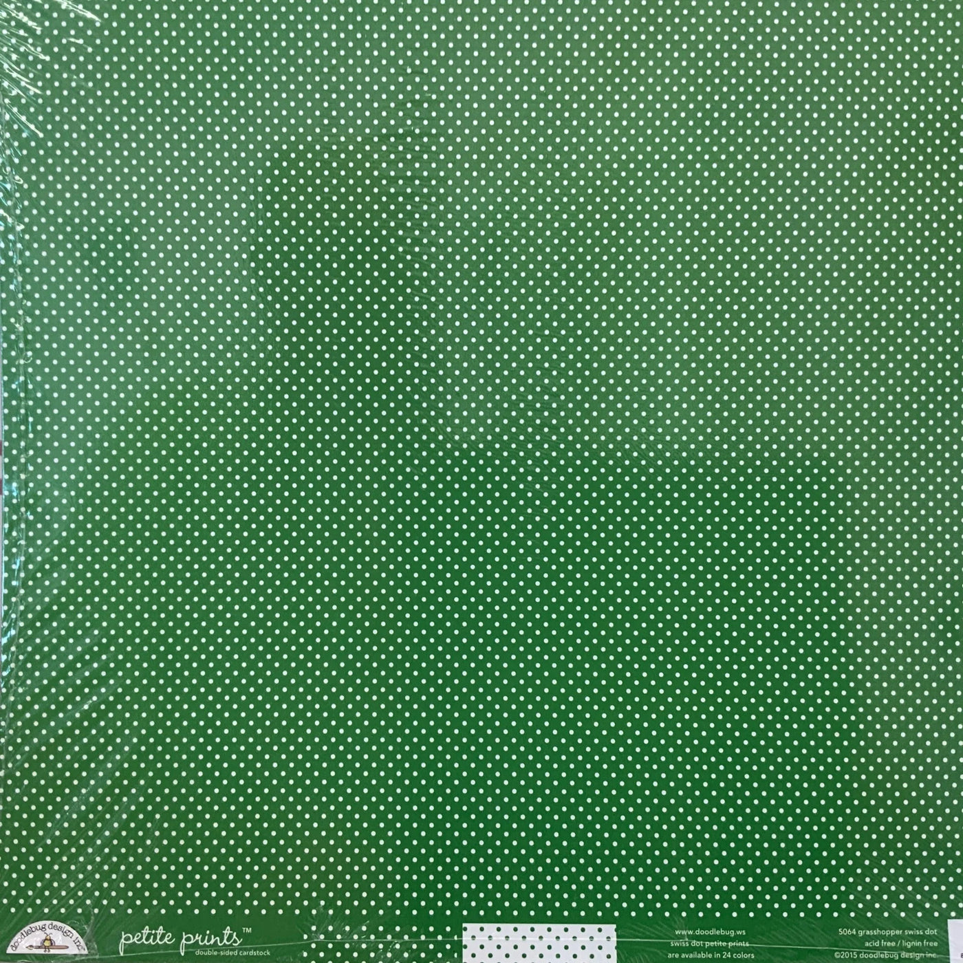 GRASSHOPPER SWISS DOT - 12x12 Double-Sided Patterned Paper - Doodlebug Design