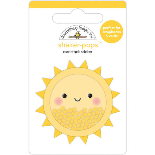 Sunshine 3D shaker-pops sticker, a fun embellishment for craft projects by Doodlebug Design.