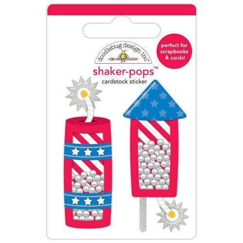 Fireworks 3D shaker-pops sticker, a fun embellishment for craft projects by Doodlebug Design.