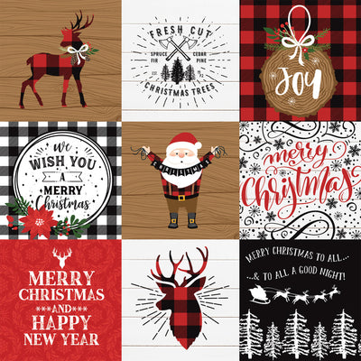 A LUMBERJACK CHRISTMAS 4X4 JOURNALING CARDS - 12x12 Double-Sided Paper - Echo Park