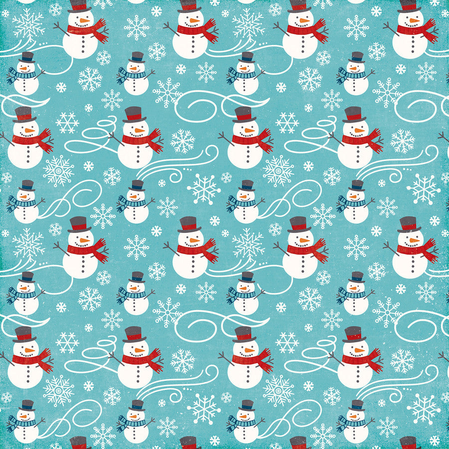 SNOWMEN FUN - 12x12 Double-Sided Patterned Paper - Echo Park