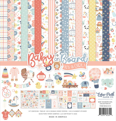 BABY ON BOARD -  GIRL 12x12 Collection Kit - Echo Park