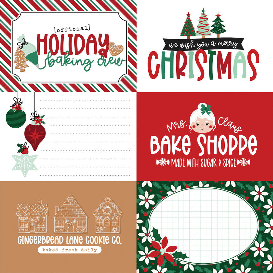 BAKING SPIRITS BRIGHT 6X4 JOURNALING CARDS - 12x12 Double-Sided Patterned Paper - Echo Park