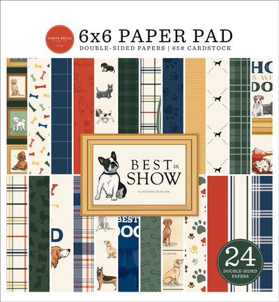 This 6x6 pad has 24 double-sided sheets. Scaled-down images are great for card making and similar crafts. This pad focuses on man's best friend!