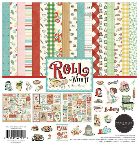 Roll With It 12x12 Collection Kit by Carta Bella is a delightful assortment of crafting essentials perfect for your handmade creations. This kit features high-quality patterned papers, coordinating stickers, and decorative elements that evoke a warm, nostalgic feeling. 