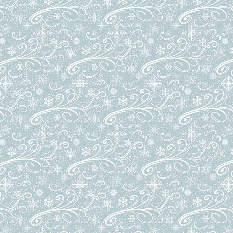 SNOWY SWIRLS - 12x12 Patterned Cardstock - Carta Bella