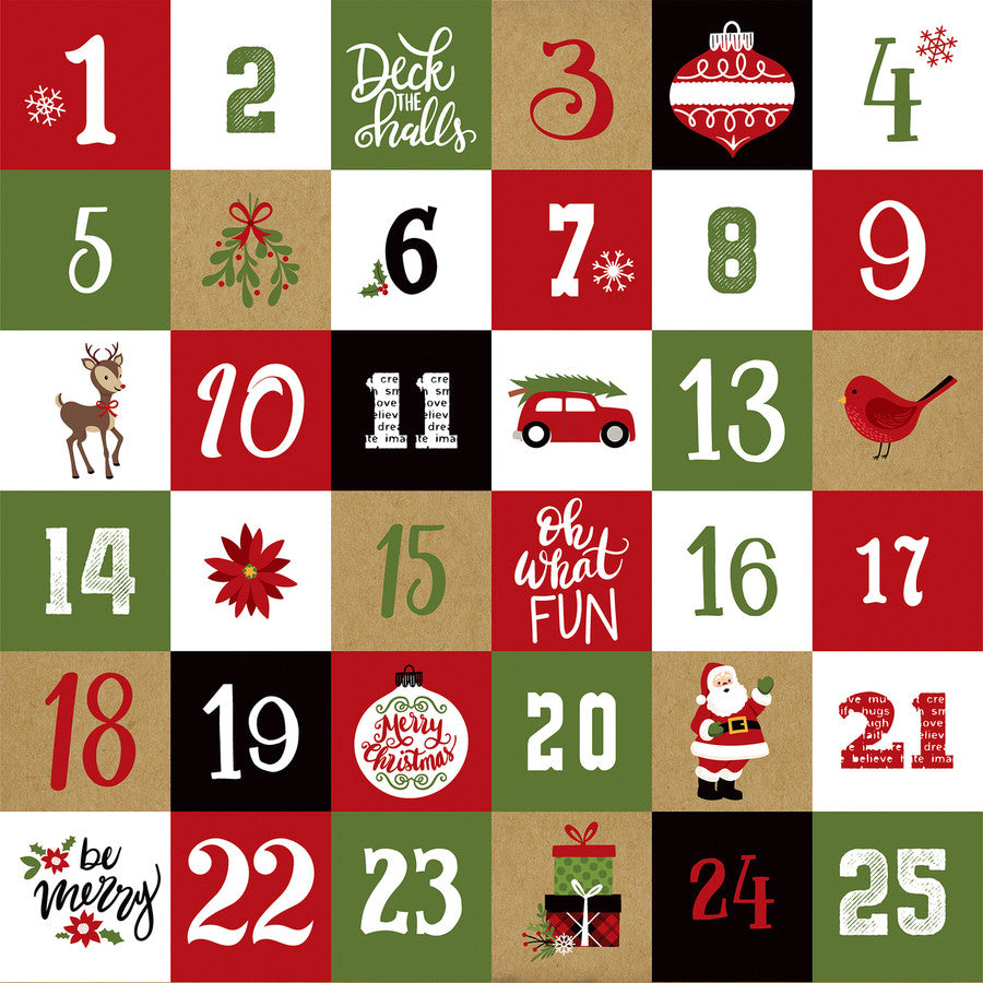 CHRISTMAS COUNTDOWN - 12x12 Double-Sided Patterned Paper - Echo Park