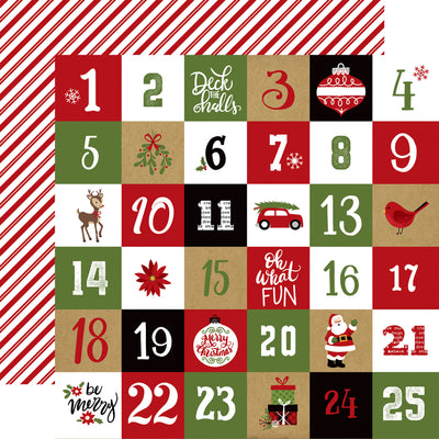 CHRISTMAS COUNTDOWN - 12x12 Double-Sided Patterned Paper - Echo Park