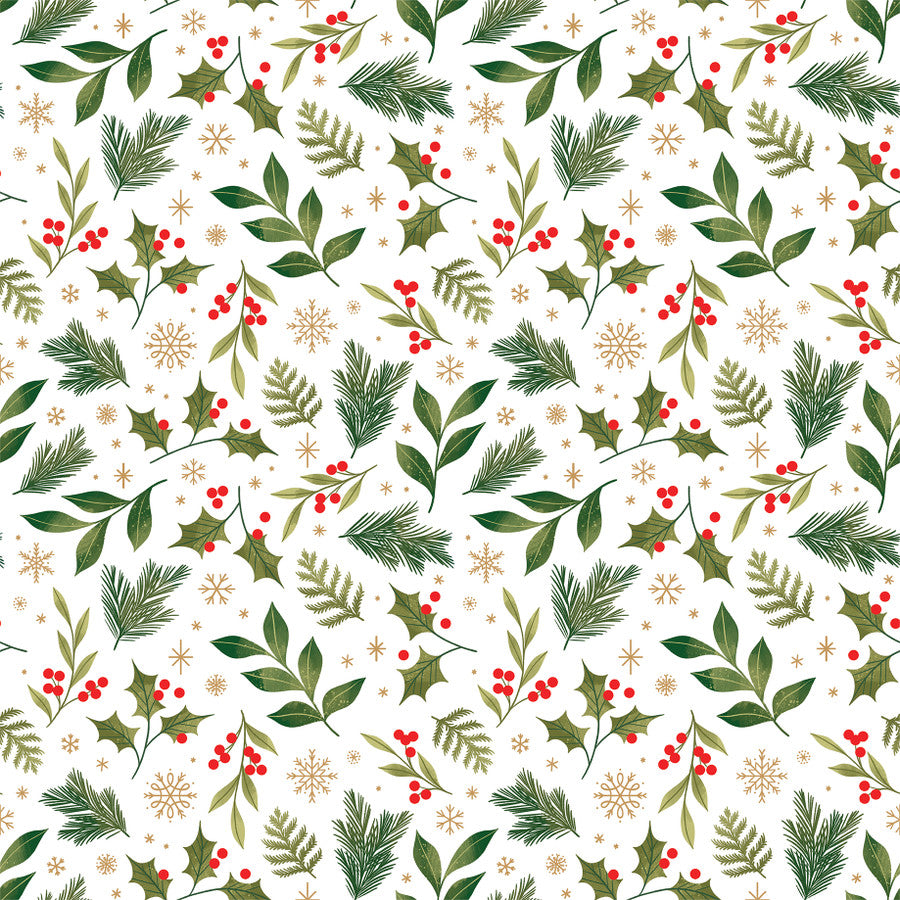 HOLIDAY GREENERY - 12x12 Double-Sided Patterned Paper - Echo Park