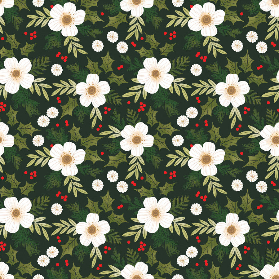 FESTIVE FLORAL - 12x12 Double-Sided Patterned Paper - Echo Park