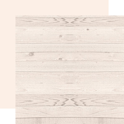 12x12 double-sided patterned paper. (Side A - pale wood grain, Side B - matching solid reverse)