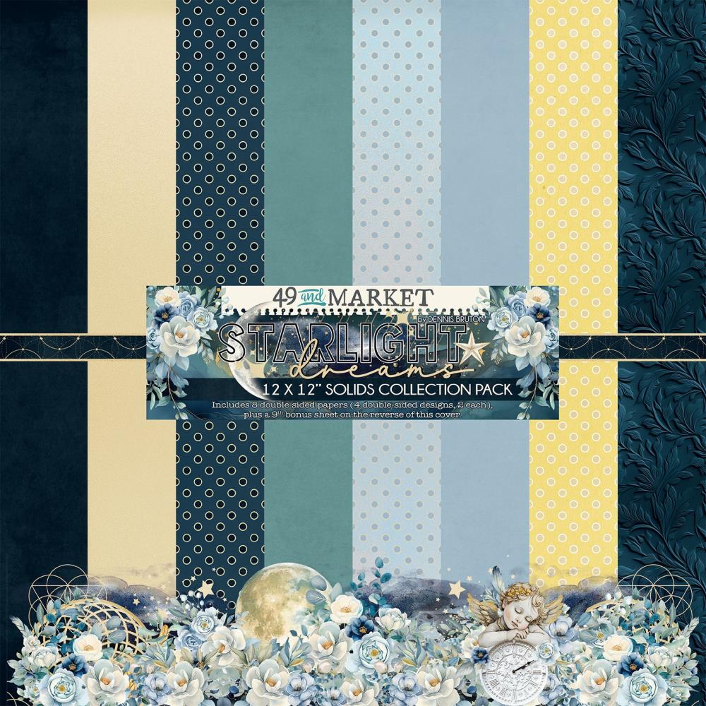 This pack of 8 12" x 12" double-sided papers from the Starlight Dreams Collection is versatile for card making and crafts—49 and Market.