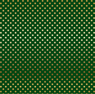 DARK GREEN GOLD FOIL DOT - Dots & Stripes 12x12 Cardstock Echo Park