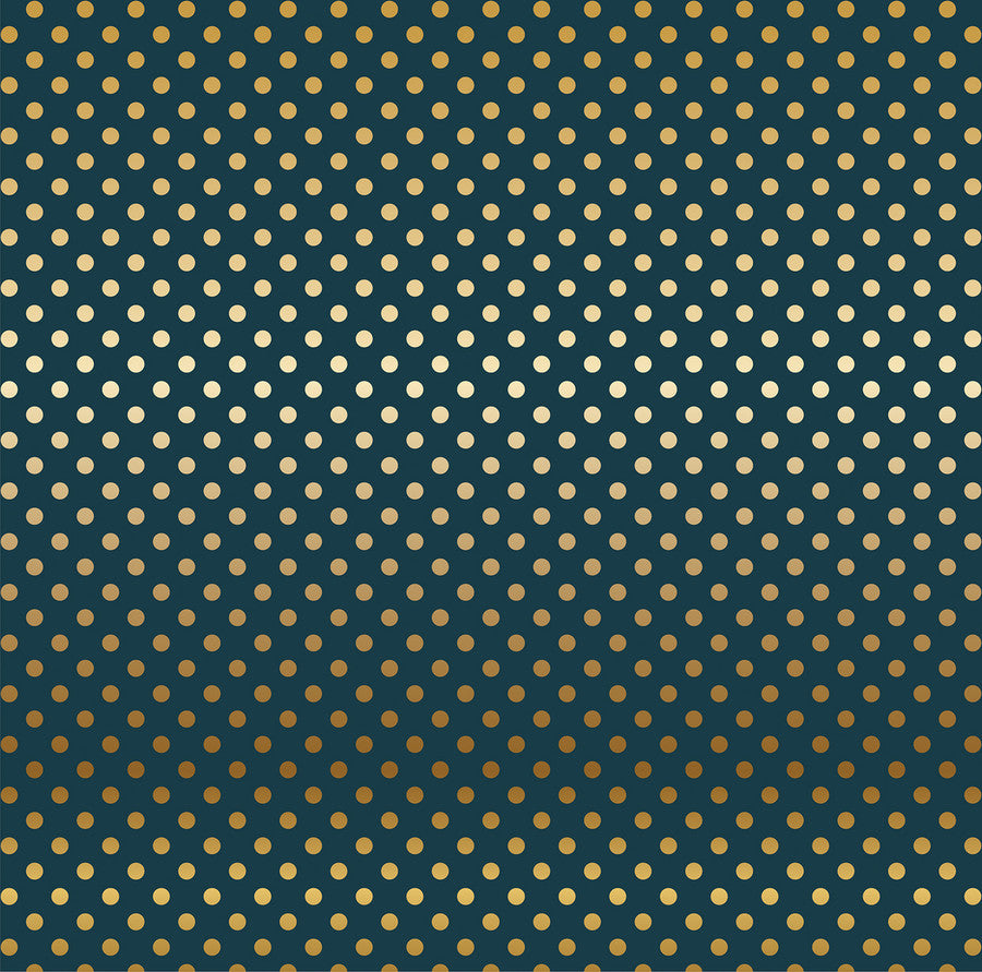 NAVY GOLD FOIL DOT - Dots & Stripes 12x12 Cardstock Echo Park