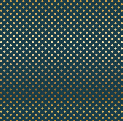 NAVY GOLD FOIL DOT - Dots & Stripes 12x12 Cardstock Echo Park