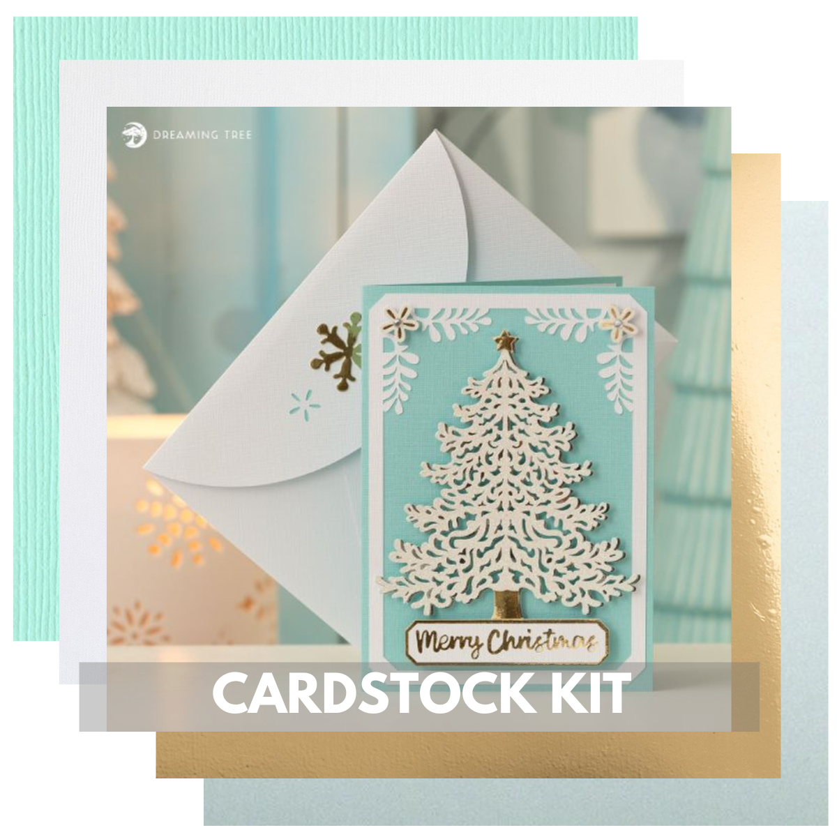 handmade christmas card svg cardstock kit from Dreaming Tree