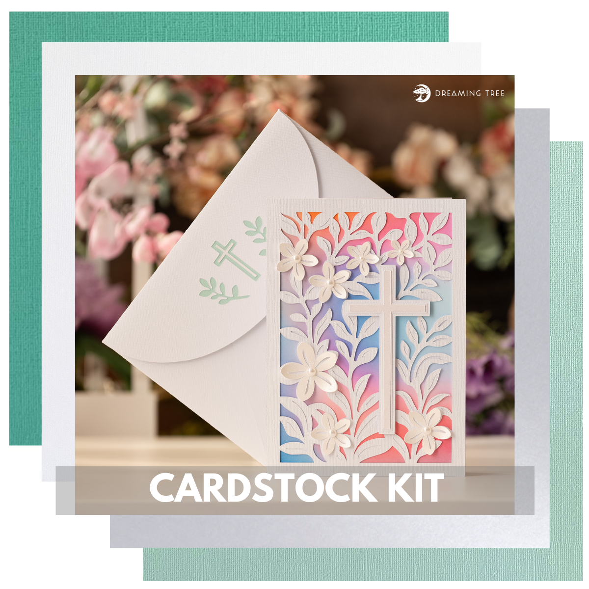 Cardstock Kit for a handmade Easter Cross Card from Dreaming Tree