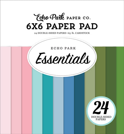 This paper pad features a collection of 24 double-sided papers in a range of soft and refreshing colors, including pinks, blues, greens, and teals. The papers have a smooth, cardstock finish.