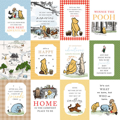 THE HOUSE AT POOH CORNER 3X4 JOURNALING CARDS - 12x12 Double-Sided Patterned Paper - Echo Park