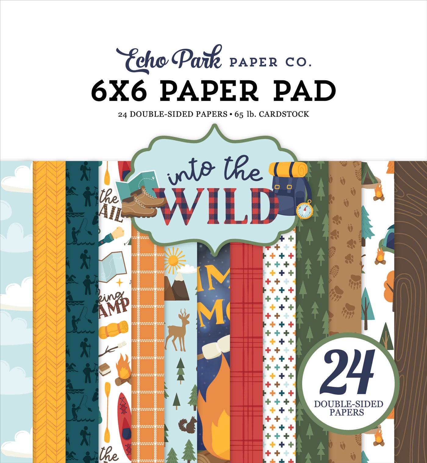 Twenty-four double-sided pages with camping and outdoors theme. 6x6 pad is convenient for card making and papercrafts—archival quality and acid-free.