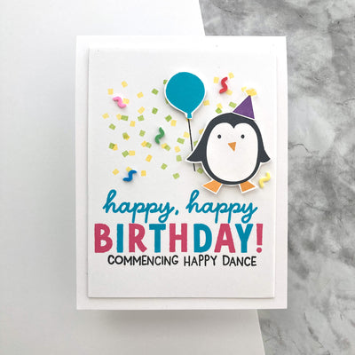 handmade birthday card featuring shaker card sprinkles