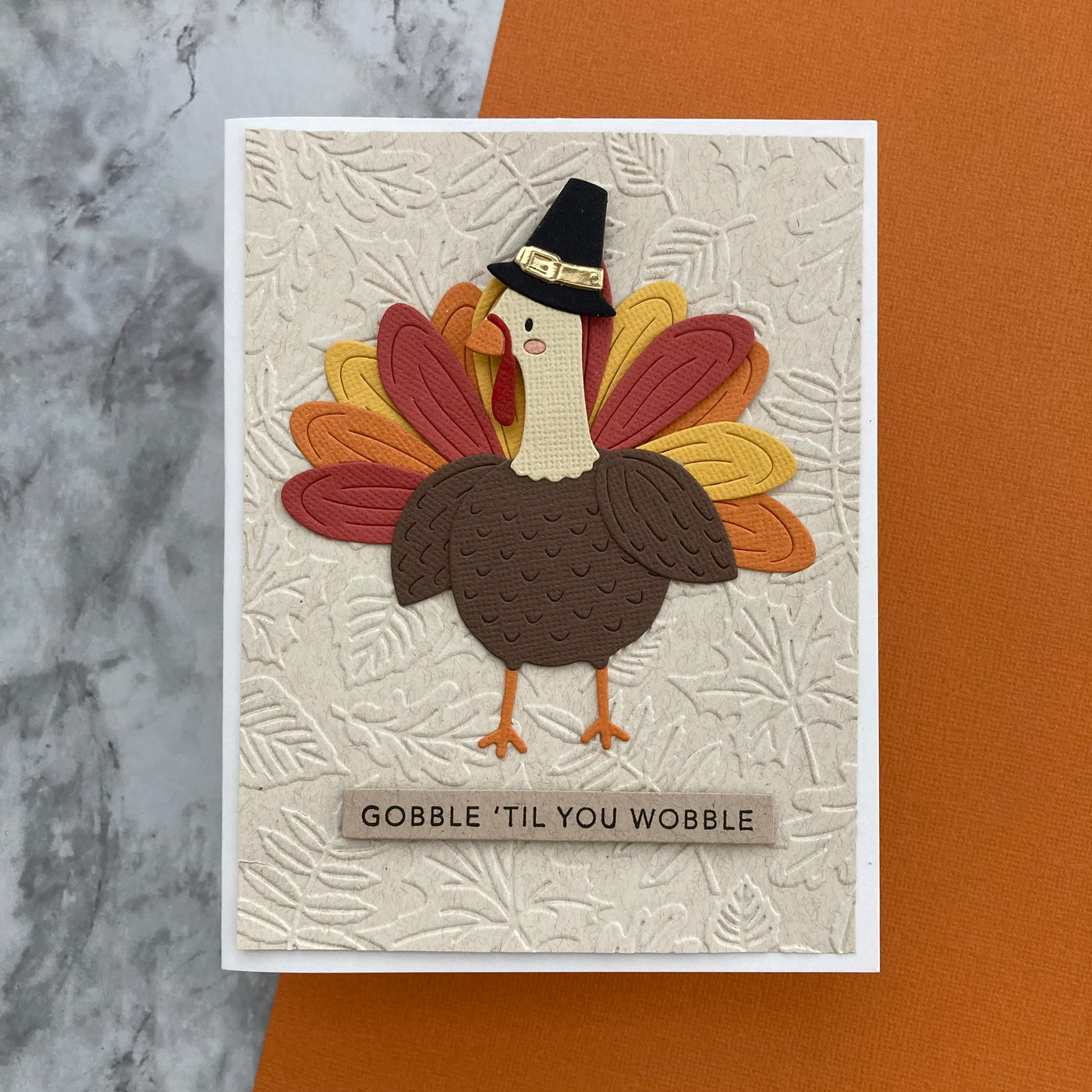 handmade Thanksgiving card with Encore cardstock