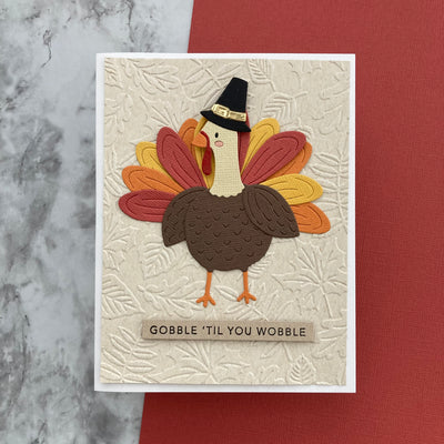 Handmade Thanksgiving card featuring Encore textured cardstock in Brick