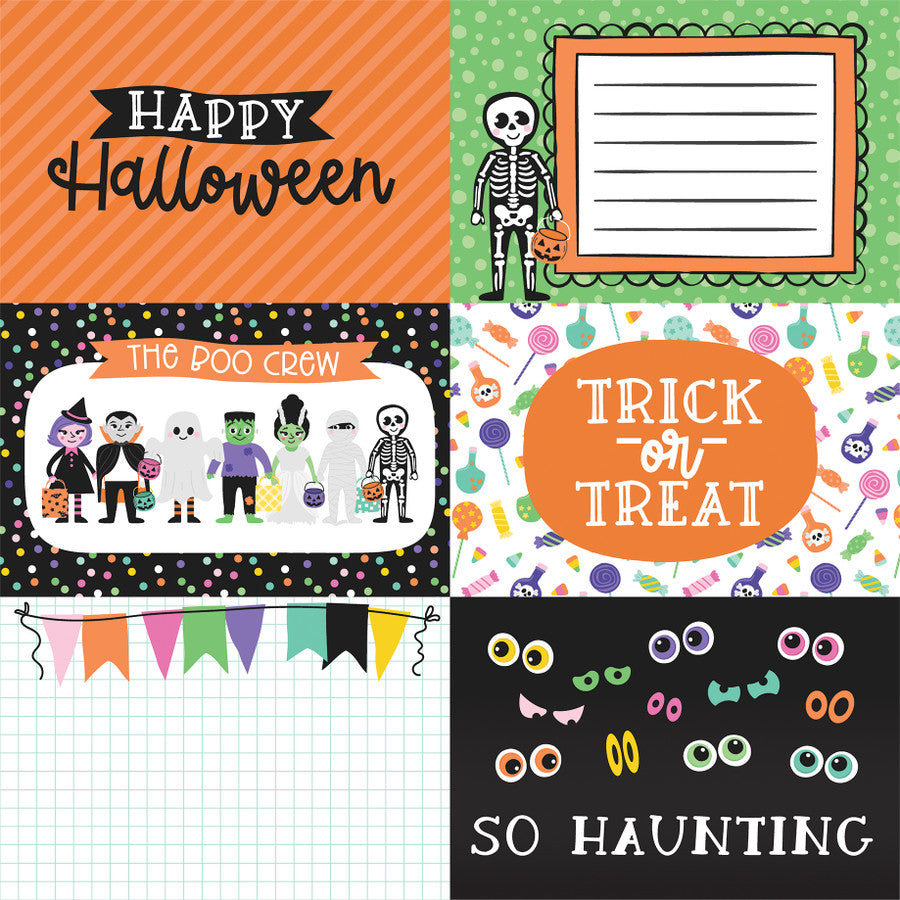 MONSTER MASH 6X4 JOURNALING CARDS  - 12x12 Double-Sided Patterned Paper - Echo Park