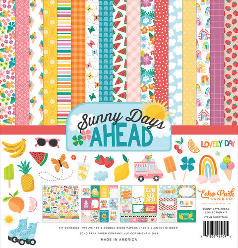 Kit contains twelve 12x12 double-sided papers plus 12x12 element sticker. Bright colors and summer theme. Archival quality and acid free.