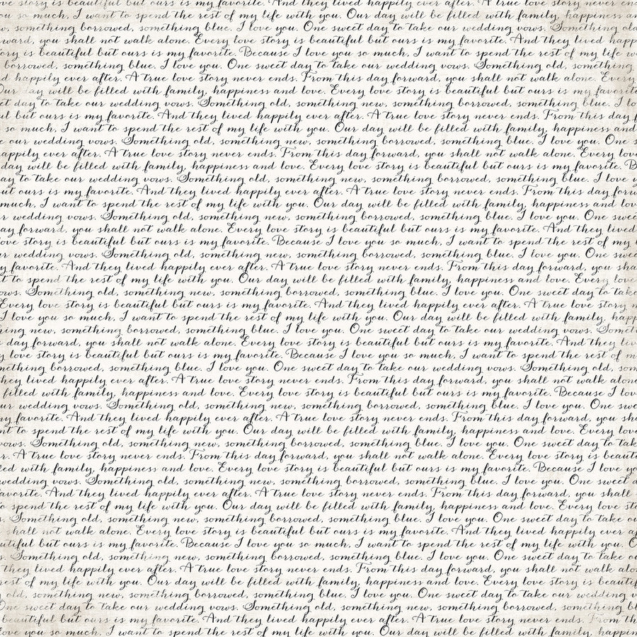 WEDDING SCRIPT  - 12x12 Double-Sided Patterned Paper - Echo Park