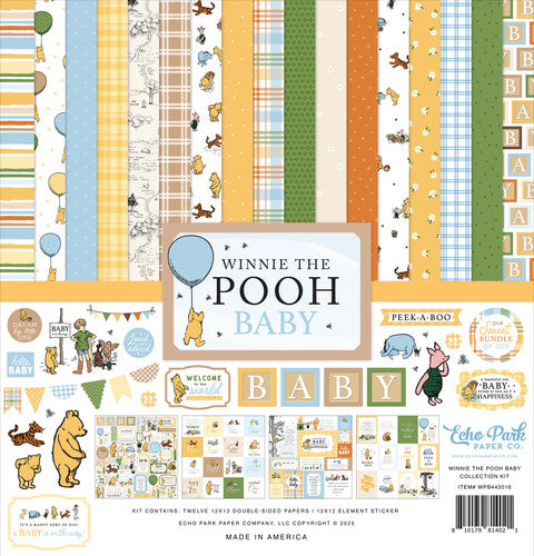 These 12x12 double-sided designer sheets with creative patterns featuring Eyore, Tigger, Piglet, and all the love for Winnie the Pooh—archival quality and acid-free.