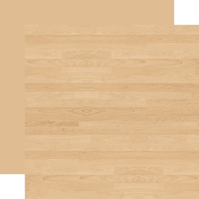 12x12 double-sided patterned paper. (Side A - light wood grain, Side B - matching solid reverse)